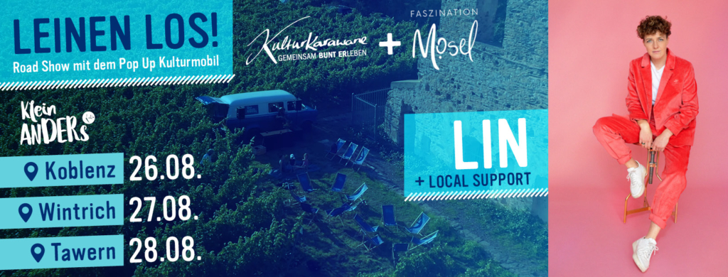Leinen Los! Musikalische Road-Show mit dem Pop Up Kulturmobil in der Moselregion